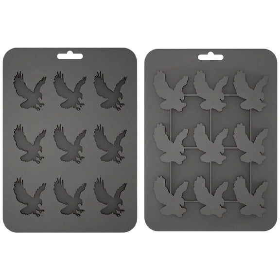 Eagle Shaped Ice Mold, 9-Cavity Bird of Prey Silicone Tray for Chocolate Pudding and Ice Cubes, Reusable DIY Baking Tool for Parties and Chilled Drinks Gray