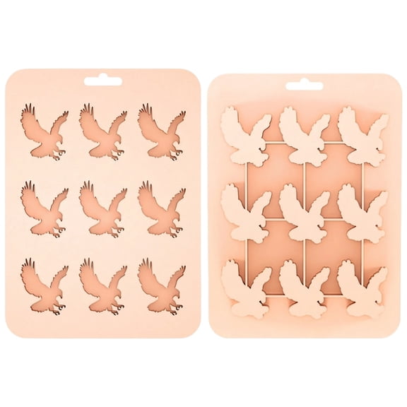 Eagle Shaped Ice Mold, 9-Cavity Bird of Prey Silicone Tray for Chocolate Pudding and Ice Cubes, Reusable DIY Baking Tool for Parties and Chilled Drinks Pink