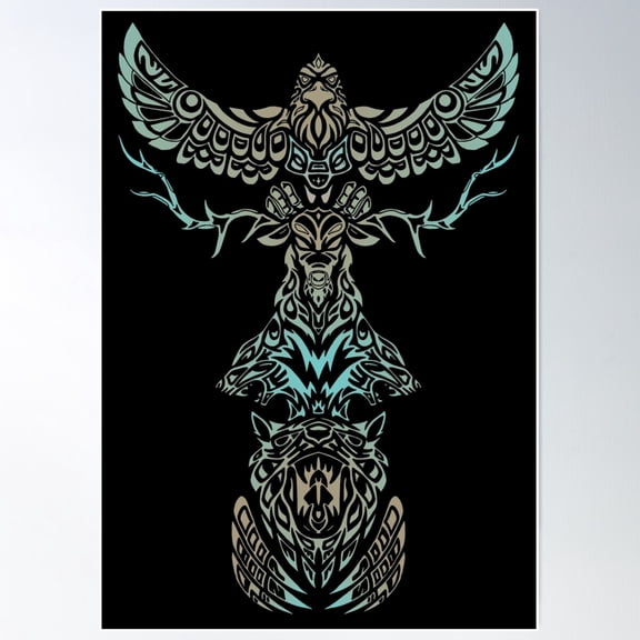 Eagle, Snake, Deer, Wolf, Bear Poster Wall Art, Modern Wall Decor For Living Room Bedroom, 16x24 UNFRAMED