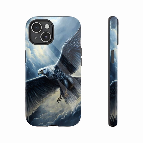 Eagle Soaring in Clouds Art Phone Case, Compatible with iPhone 11/12/13/14/15/16 (Pro Max/Plus) - Stylish Design for Nature Lovers & Tech Enthusiasts
