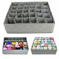 thumbnail image 1 of Eagle Socks Underwear Drawer Organizer Divider, 30 Cell Collapsible Cabinet Closet Organizer Storage Boxes for Clothes, Socks, Lingerie, Underwear, Ties (Gray), 1 of 10
