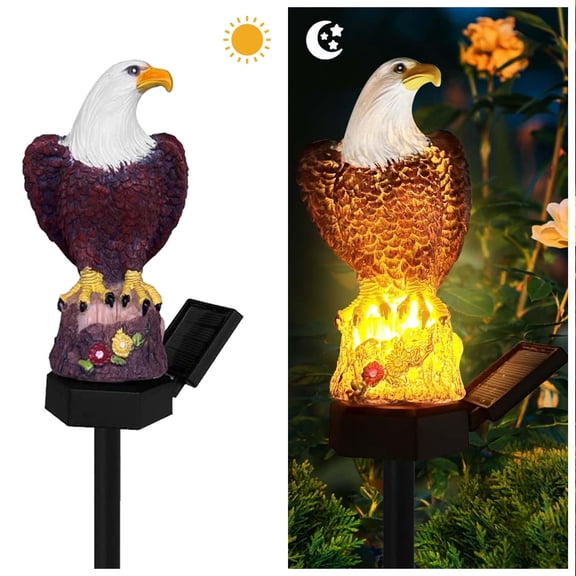 Eagle Solar Garden Lights - Outdoor Decor with LED Path Lights, Animal Statue Kitnish