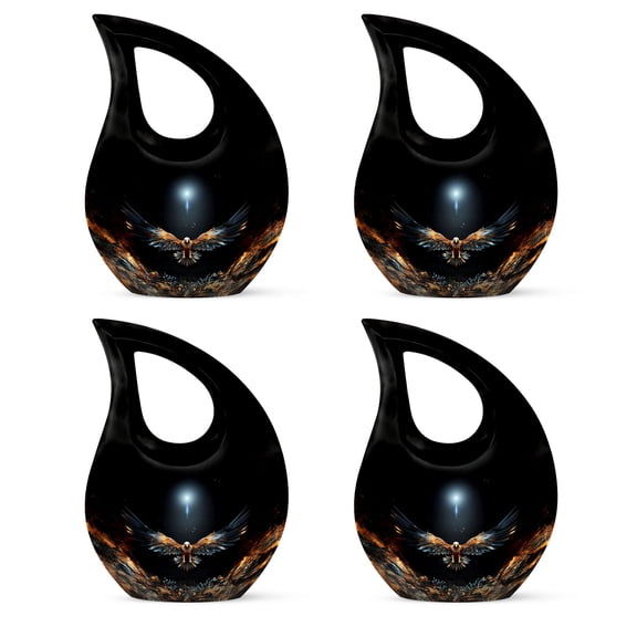 Eagle Spreading Wings Dark Background - Mini Keepsake Urns - Urn for Dad - Pack of 4 - Cremation Urn - 3 Inch Mini Urns for Human Ashes Adult Female & Male - Ash Holders for Human Ashes