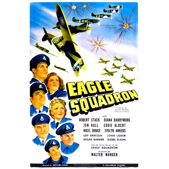 Eagle Squadron Us Poster From Top Left Clockwise: Robert Stack Diana Barrymore Evelyn Ankers Eddie Albert Jon Hall Nigel Bruce Edgar Barrier 1942 Movie Poster Masterprint (24 x 36)