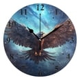 thumbnail image 1 of Eagle Starry Sky Wings Black 10 inch Wall Clocks Non Ticking Easy to Read Battery Decorative for Home Bathroom Kitchen Bedroom Living Room, 1 of 8