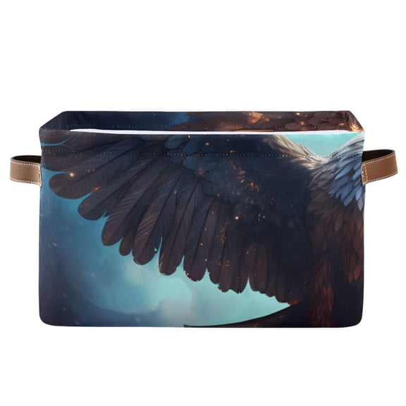 Eagle Starry Sky Wings Storage Bins Baskets With Handles Storage Box Clothes Organizer Organization Toys