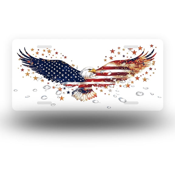 Eagle Stars Front License Plate, Metal License Plate, Funny Standard Plates Personalized Novelty Decorative For Men/Women/Boys/Girls Car 6×12 Inch