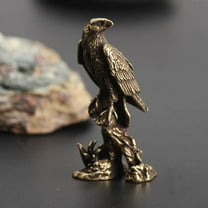 Eagle Statue Sculpture Handmade Crafts Ornament Vintages Copperring Bird Figurine Home Office Desk Animal Decoration
