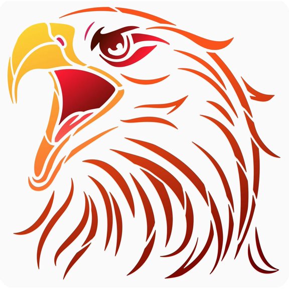 Eagle Stencil 11.8x11.8 inch Bird Animal Wildlife Wall Stencils for Painting Template Plastic Eagle Head Pattern Stencil Reusable American Eagle Stencils Mixed Color DIY