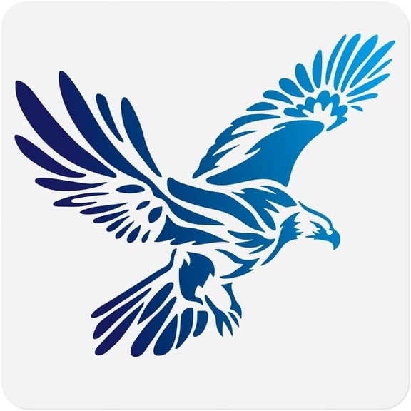 Eagle Stencil Template 11.8 x 11.8 Inch Reusable Plastic Bird Stencil DIY Home Decor for Painting on Wood Wall Floor Fabric Glass