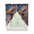 thumbnail image 1 of Eagle Swag Valances for Windows, American Flag Blue Star Red Blue Striped Vintage Wooden Rod Pocket Sheer Valances for Windows, Swag Toppers Light Filtering for Kitchen Living Room 2 Panels 36''x63'', 1 of 6