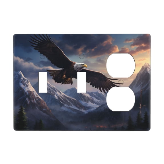 Eagle Switch Cover Decorative Wall Plate 3-Gang 2-Toggle 1-Duplex Standard Size