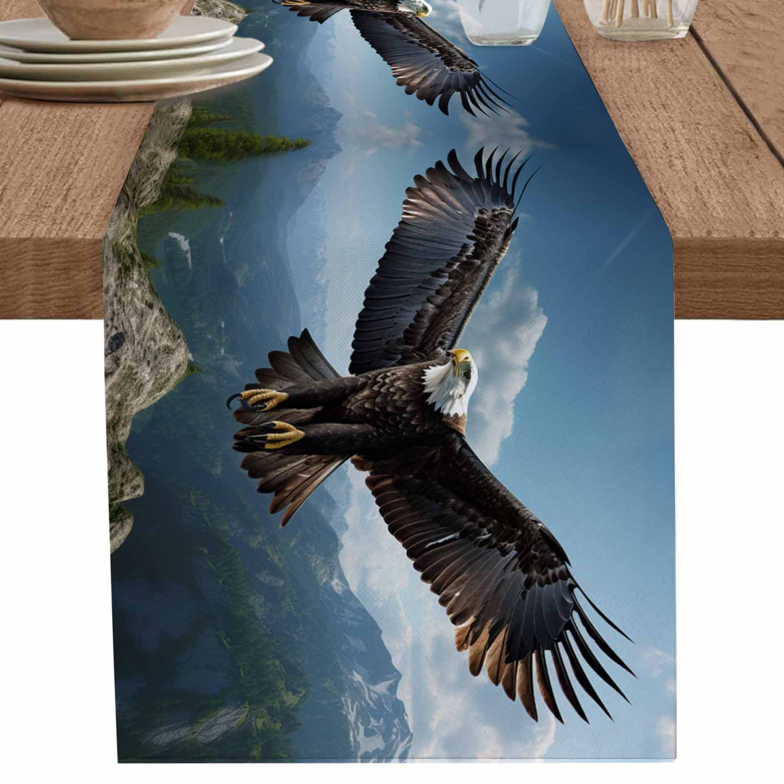 Land Rover Table Runner Eagle Table Runner 120 Inches Long for Dining Table Decor,Forest ...