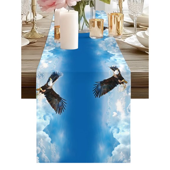 Eagle Table Runners 36 Inches Long Sky Cloud Wings Kitchen Dining Table Runner Dresser Scarves for Party Coffee Holiday Party Decor