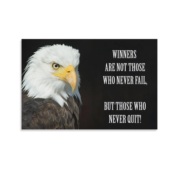 Eagle Theme Motivational Inspirational Positive Quote Winners Are Not Those Who Never Fail Room Aesthetic Poster Print Art Wall Painting Canvas Posters Gifts Modern Bedroom Decor 12x18inch(30x45cm)