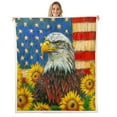 thumbnail image 1 of Eagle Throw Blanket,Tie-dye Graffiti American Flag Sunflowers Rustic Bed Blanket ,Wild Bird Jungle Animal Fleece Blanket,Colorful Fuzzy Blanket, (30 x 39 Inches), 1 of 6