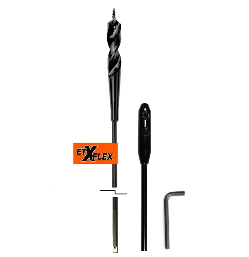 Eagle Tool US ESP37554XE X Flex Installer Drill Bit and Extension Kit, Screw Point, 3/8-in by 54-in bit and 3/16-in by 36-in Extension, Made in the USA