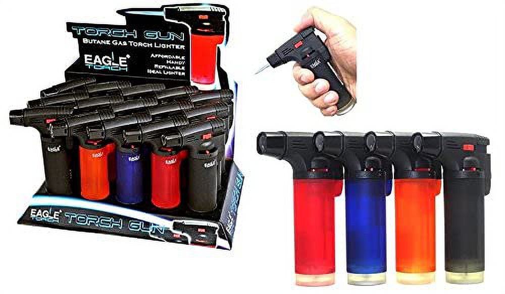 Eagle Torch Lighter 5pcs Pack - Torch Gun Premium Butane Gas Torch Lighter Large