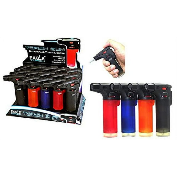 Eagle Torch Lighter 5pcs Pack - Torch Gun Premium Butane Gas Torch Lighter Large