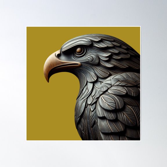 Eagle Totem Poster Wall Art, Modern Wall Decor, 30x30 UNFRAMED