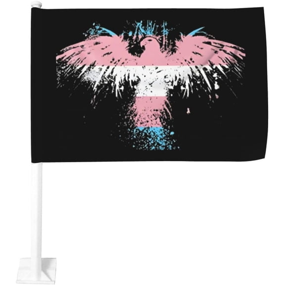 Eagle Transgender flag Car Flag 12x18 Inch Window Clip Flag - Double Sided Fade Resistant Outdoor Decoration Let Your Cars Stand Out