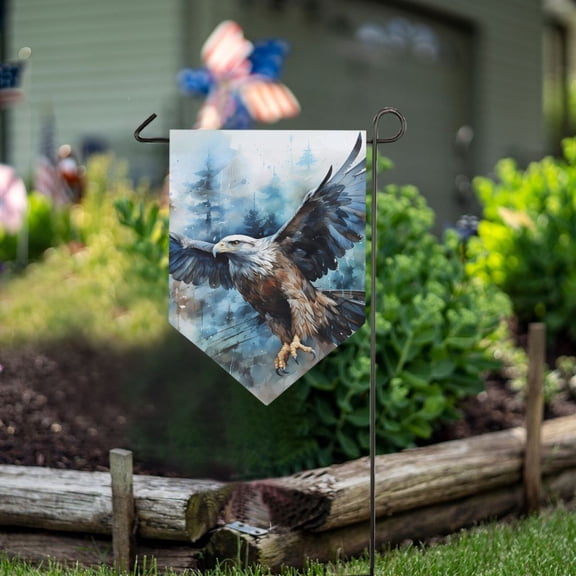 Eagle Trees Painting Garden Flag 18" x 12.5" Double Sided Yard Lawn Outdoor Decor Small Yard Flags