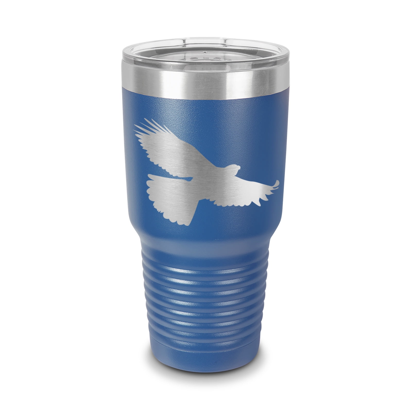 Eagle Tumbler 30 oz Laser Engraved w Clear Lid Stainless Steel