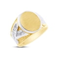 thumbnail image 1 of AFFY Eagle Two Tone Men's Signet Ring In 14k Yellow Gold Over 925 Sterling Silver, Ring Size 14, 1 of 4