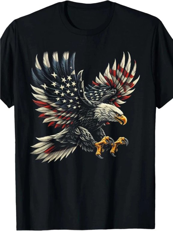 Eagle USA Flag Cotton T-Shirt