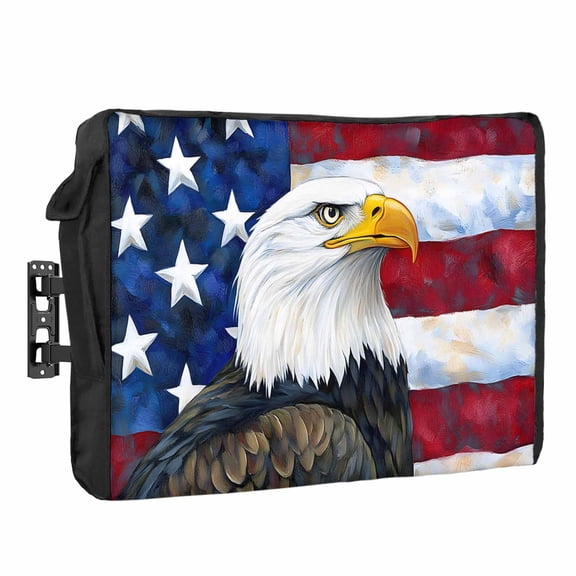 Eagle USA Flag Waterproof Outdoor TV Cover, Independence Day Outside Weatherproof TV Enclosures for 40 to 43 Inch LCD Television Shield Flat Screen Protectors