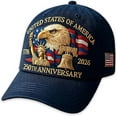 thumbnail image 1 of Eagle – United States 250th Anniversary Hat: Adjustable 250 Year American Anniversary Cap, USA Patriotic Caps, for Men Women (Dark blue), 1 of 10