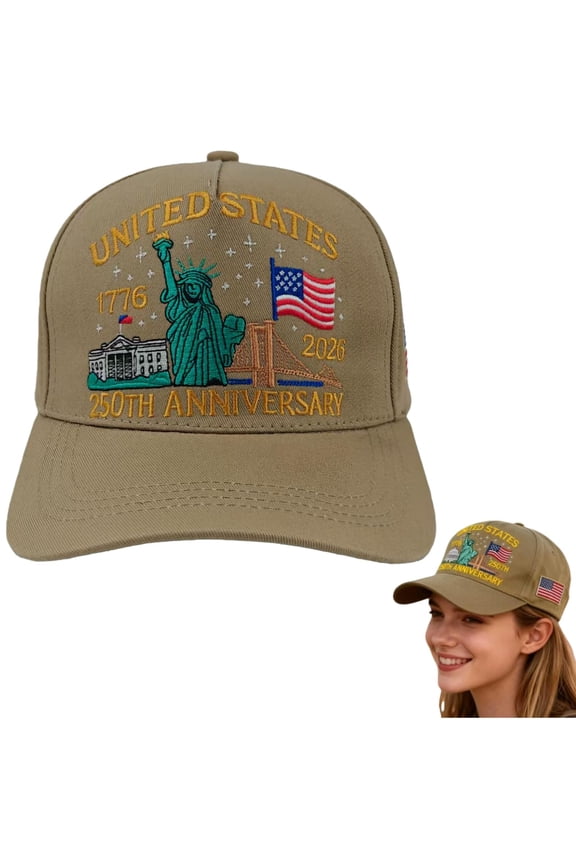 Eagle United States 250th Anniversary Hat: Adjustable 250 Year American Anniversary Cap, USA Patriotic Caps