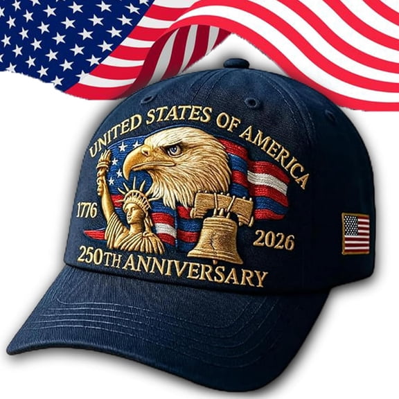 Eagle – United States 250th Anniversary Hat: Adjustable 250 Year American Anniversary Cap, USA Patriotic Caps