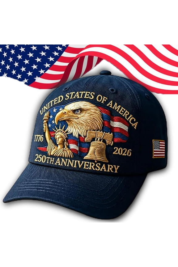 Eagle – United States 250th Anniversary Hat: Adjustable 250 Year American Anniversary Cap, USA Patriotic Caps