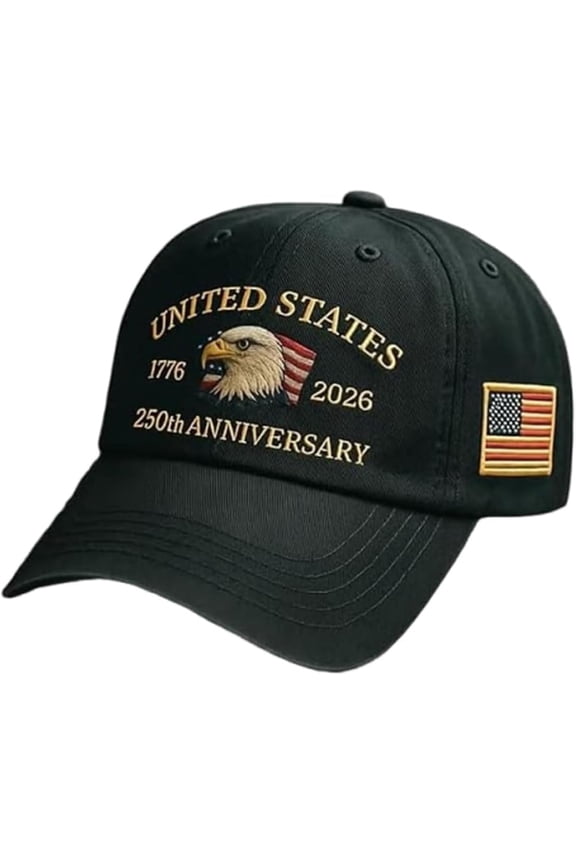 Eagle – United States 250th Anniversary Hat: Adjustable 250 Year American Anniversary Cap, USA Patriotic Caps