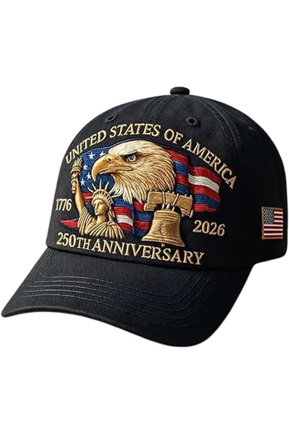 Eagle – United States 250th Anniversary Hat: Adjustable 250 Year American Anniversary Cap, USA Patriotic Caps