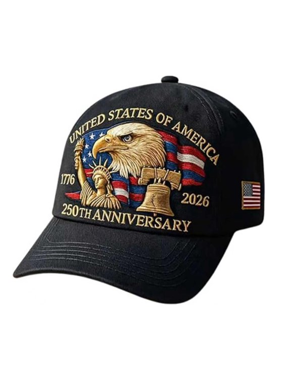 Eagle –United States 250th Anniversary Hat - Adjustable Bald Eagle Embroidered Baseball Cap for Men and Women