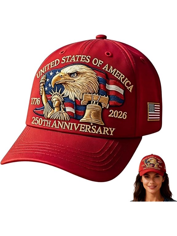 Eagle –United States 250th Anniversary Hat - Adjustable Bald Eagle Embroidered Baseball Cap for Men and Women