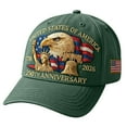 thumbnail image 1 of Eagle – United States 250th Anniversary Hat, Adjustable Patriotic Embroidered Baseball Cap with Bald Eagle, Retro Washed Cap (1Pcs, Dark Green), 1 of 7