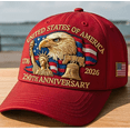 thumbnail image 1 of Eagle – United States 250th Anniversary Hat for Men Women Adjustable Bald Eagle Veterans Patriotic Baseball Cap, 1 of 6