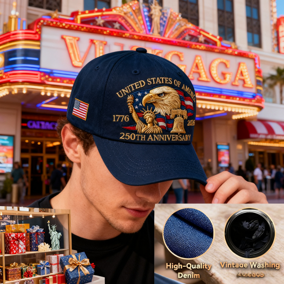 Eagle – United States 250th Anniversary Printed Hat, Adjustable Bald Eagle Patriotic Baseball Cap, America 250 Commemorative Cap for Men Women Multi