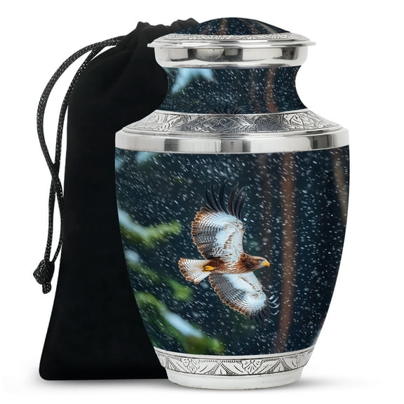 Eagle Urn – Large Cremation Urn for Human Ashes, Memorial Funeral Container for Men & Women, Burial Tribute for Home or Cemetery (10-Inch)