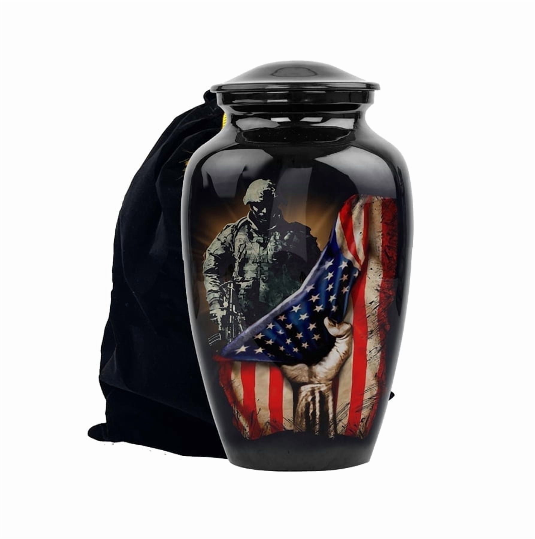 Eagle Urn for Human Ashes | American Flag Cremation Urn for Adults,  Veteran, Medium Size, Handmade Funeral Urns with Velvet Bag - Walmart.com, image size:1786x1800