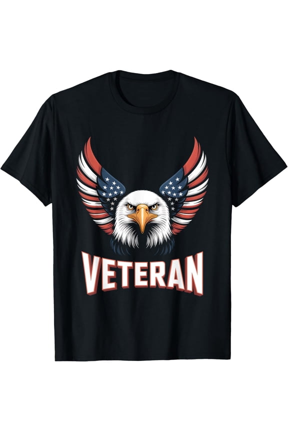 Eagle Veteran American US Flag Patriotic Military Pride T-Shirt