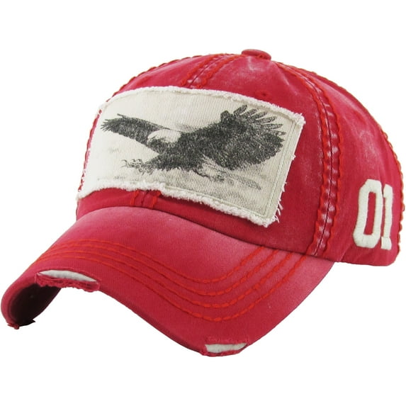 Eagle Vintage Distressed Washed Baseball Hat Cap