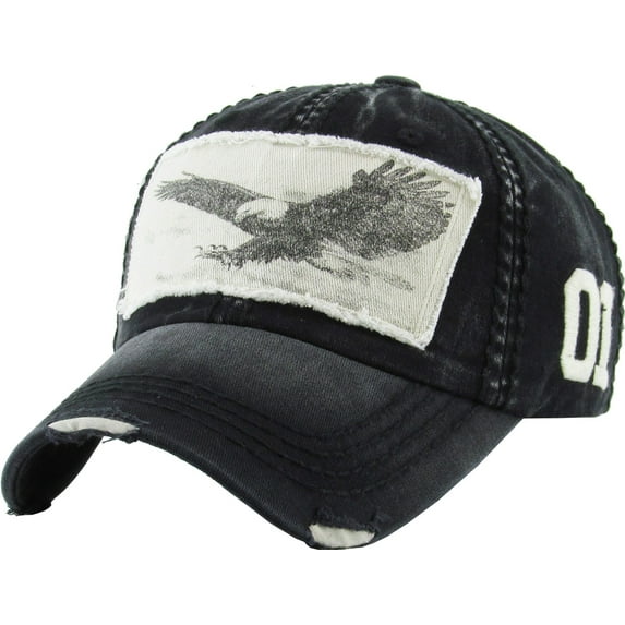 Eagle Vintage Distressed Washed Baseball Hat Cap