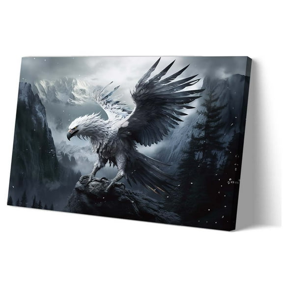 Eagle Wall Art Black and White Poster Printing Vertical Canvas for Living Room Picture Painting Hanging Modern Home Decor for Bedroom Wall Decorative