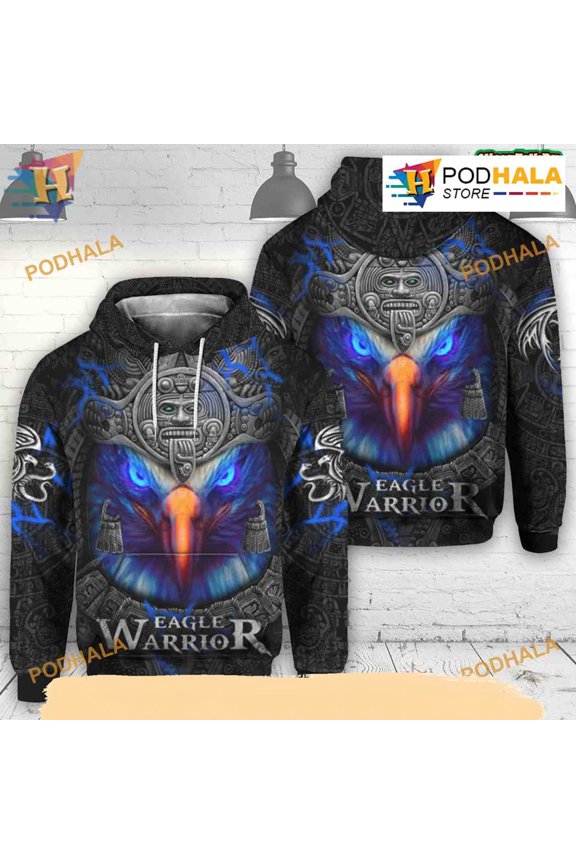 Eagle Warior Aztec All Over Printed 3D Hoodie T-Shirt