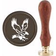thumbnail image 1 of Eagle Wax Seal Stamp Forest Sealing Wax Stamps Wolf 30mm Retro Vintage Removable Brass Stamp Head with Wood Handle for Wedding Invitations Cards Gift Wrapping, 1 of 9