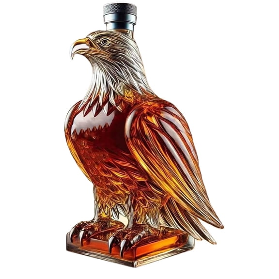 Eagle Whiskey Decanter, Glass Animal-Shaped Liquor Bottle for Spirits Storage, Unique Home Bar Decor, Ideal Gift for Wedding, Fathers Day, Bachelor Party(RL 350ml 1 PC)